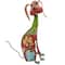 19" Multicolor Metal Dog Garden Sculpture with Floral Pattern
